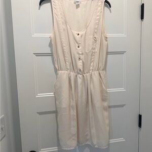 Bar III Cream Sleeveless Button-Front Mini Dress